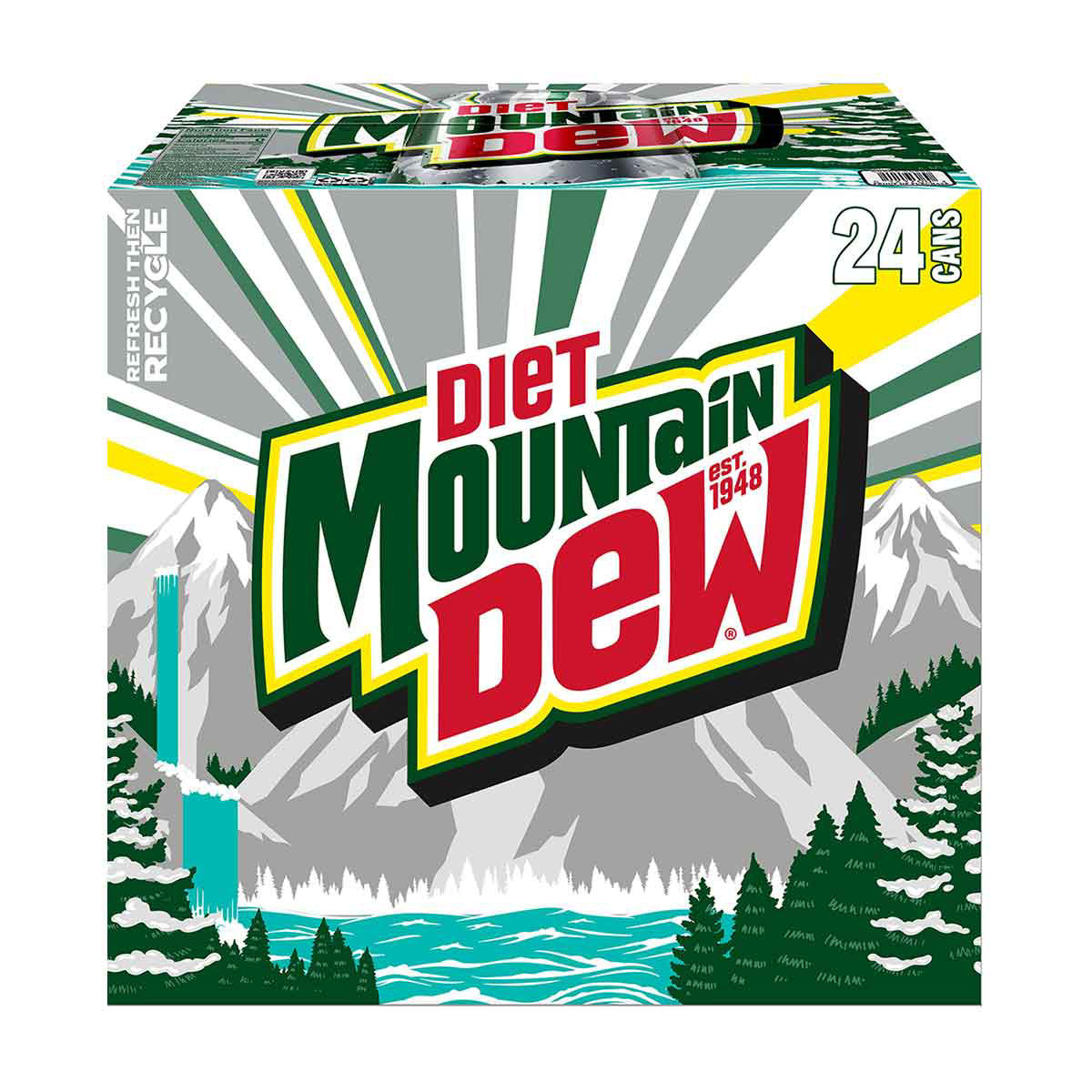 Diet Mountain Dew Can, 12 oz - 24 pk
