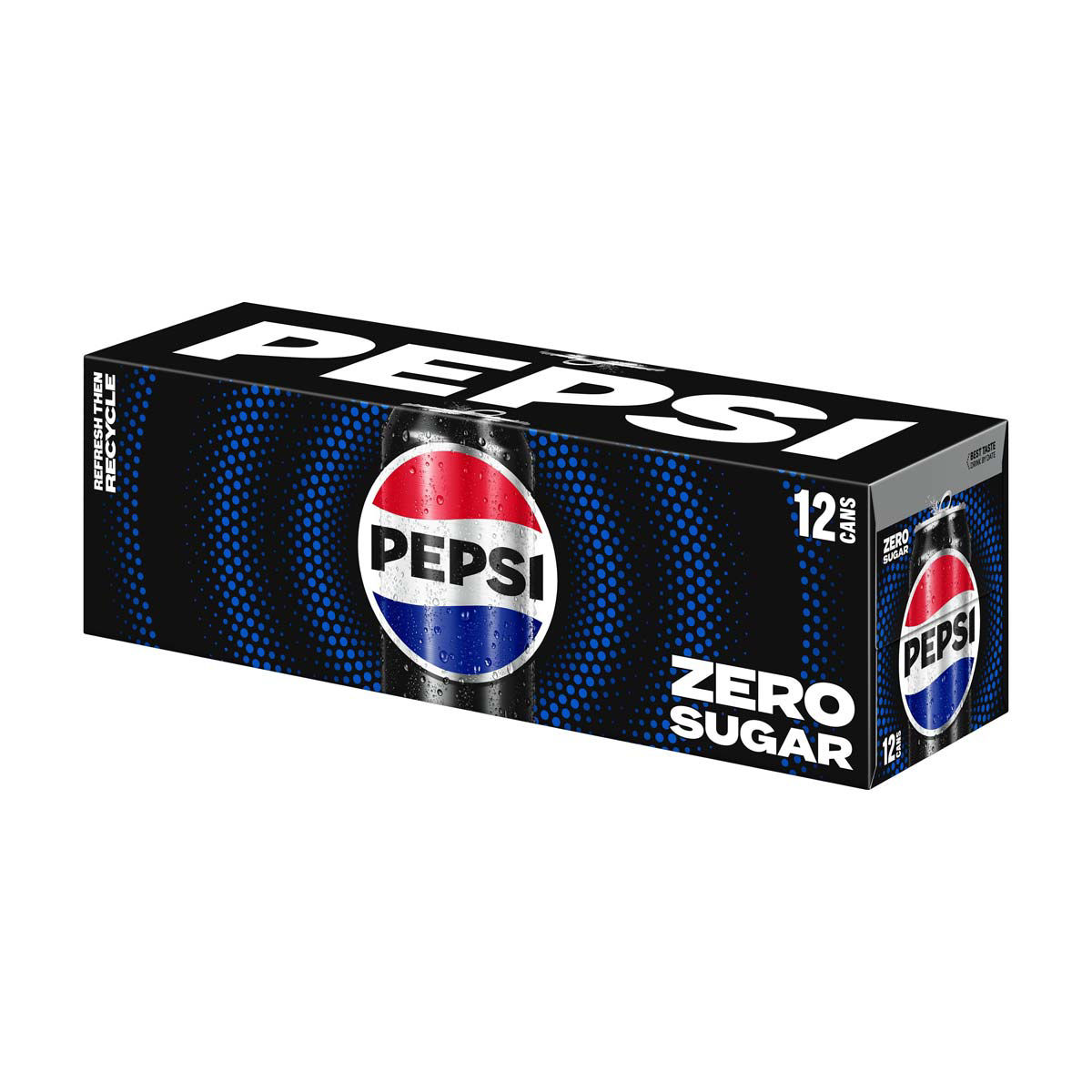 Pepsi Zero Sugar Soda Cola 12 Fl Oz, 12 Count