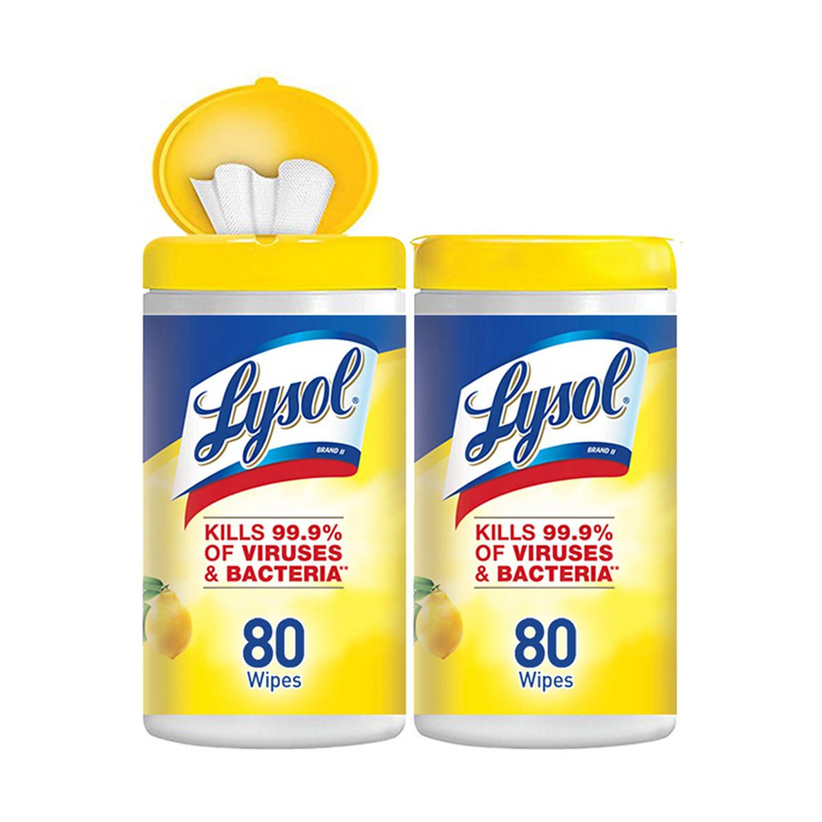 Lysol Disinfectant Wipes, Multi-Surface Antibacterial Cleaning Wipes, Lemon and Lime  Blossom, 160 ct, 2 pk