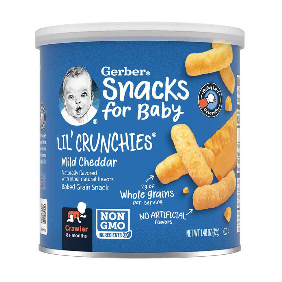 Gerber Lil Crunchies Mild Cheddar Baked Snacks For Baby, 1.48 oz