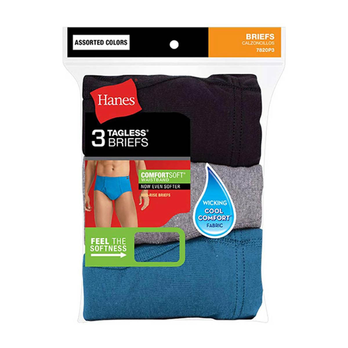 Hanes Men s Tagless Briefs Large 3 Ct