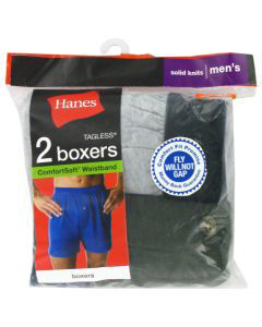 Hanes Mens TAGLESS Boxer Briefs with ComfortSoft Waistband 2-Pack