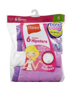 Hanes Girls Briefs - Assorted Colors & Styles, 6 Pack - Size 6
