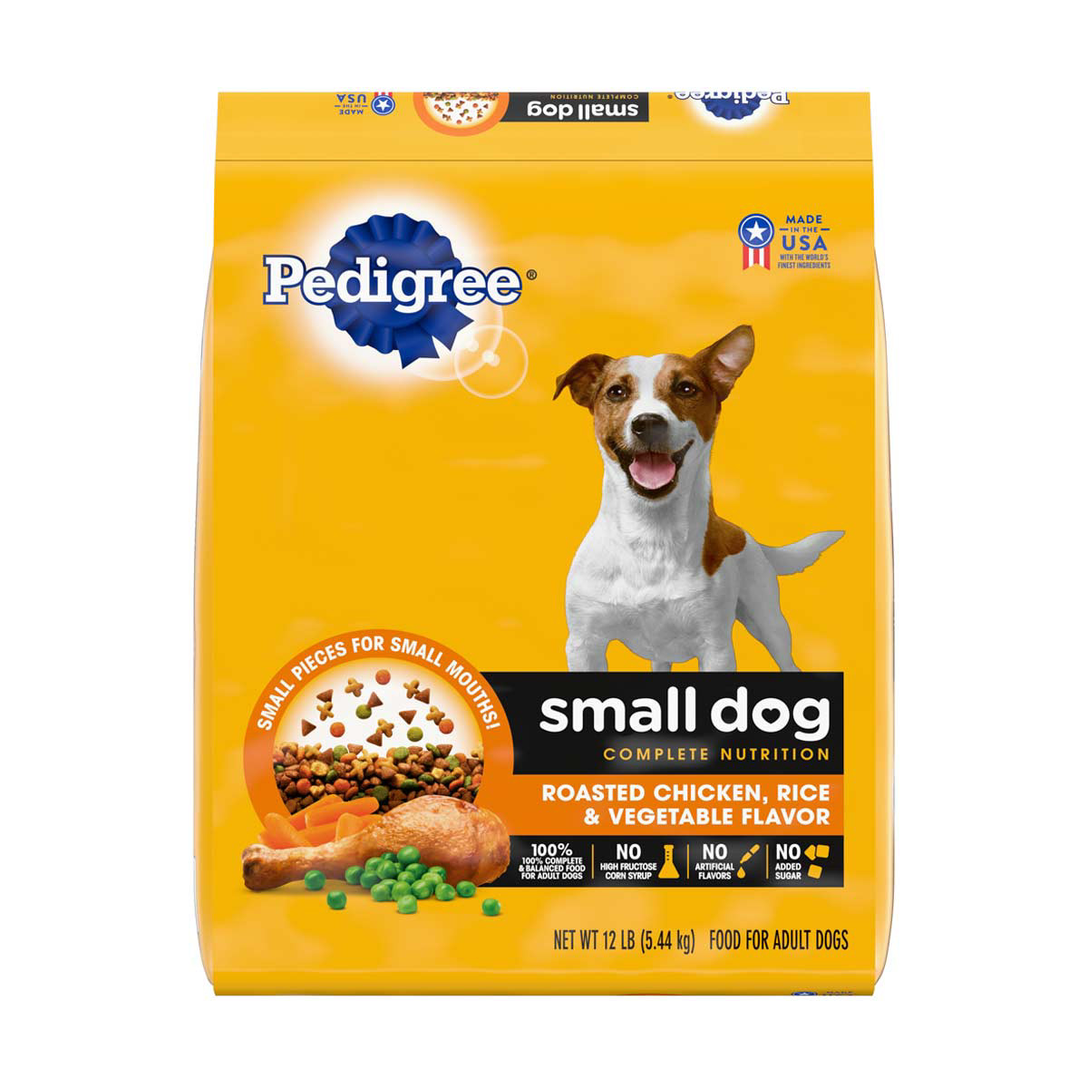 PEDIGREE Small Dog Roasted Chicken Rice Vegetable Flavor Dry Dog Food 12 lb