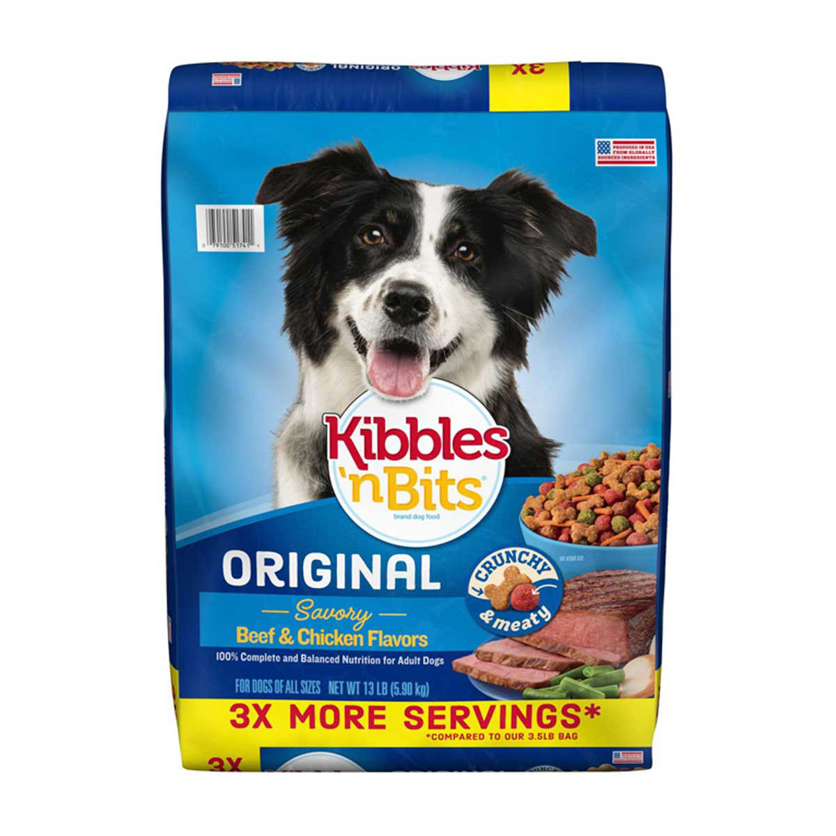 Kibbles N Bits Original Dry Dog Food 13 Pound Bag