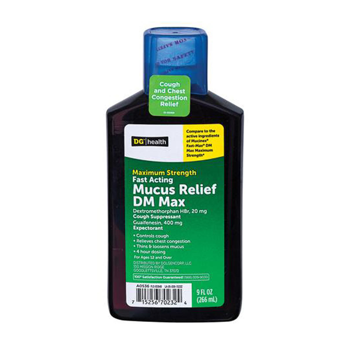 DG Health Mucus Relief DM Max Strength Liquid, 20 oz