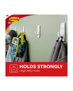 Command Large Utility Hooks 6 Command Strips Damage Free White