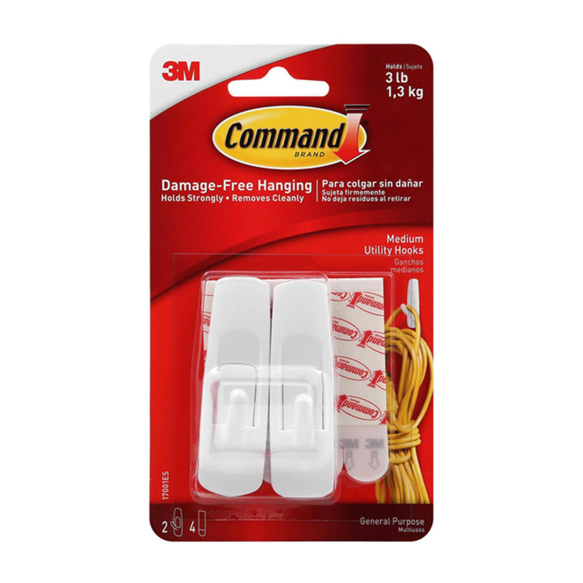 3M Command Hooks White Medium - 2 ct pkg