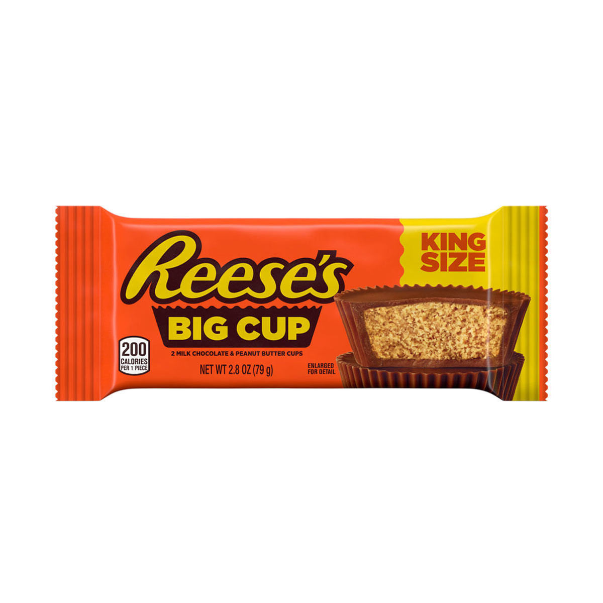 REESE'S Milk Chocolate King Size Peanut Butter Cups, 2.8 oz