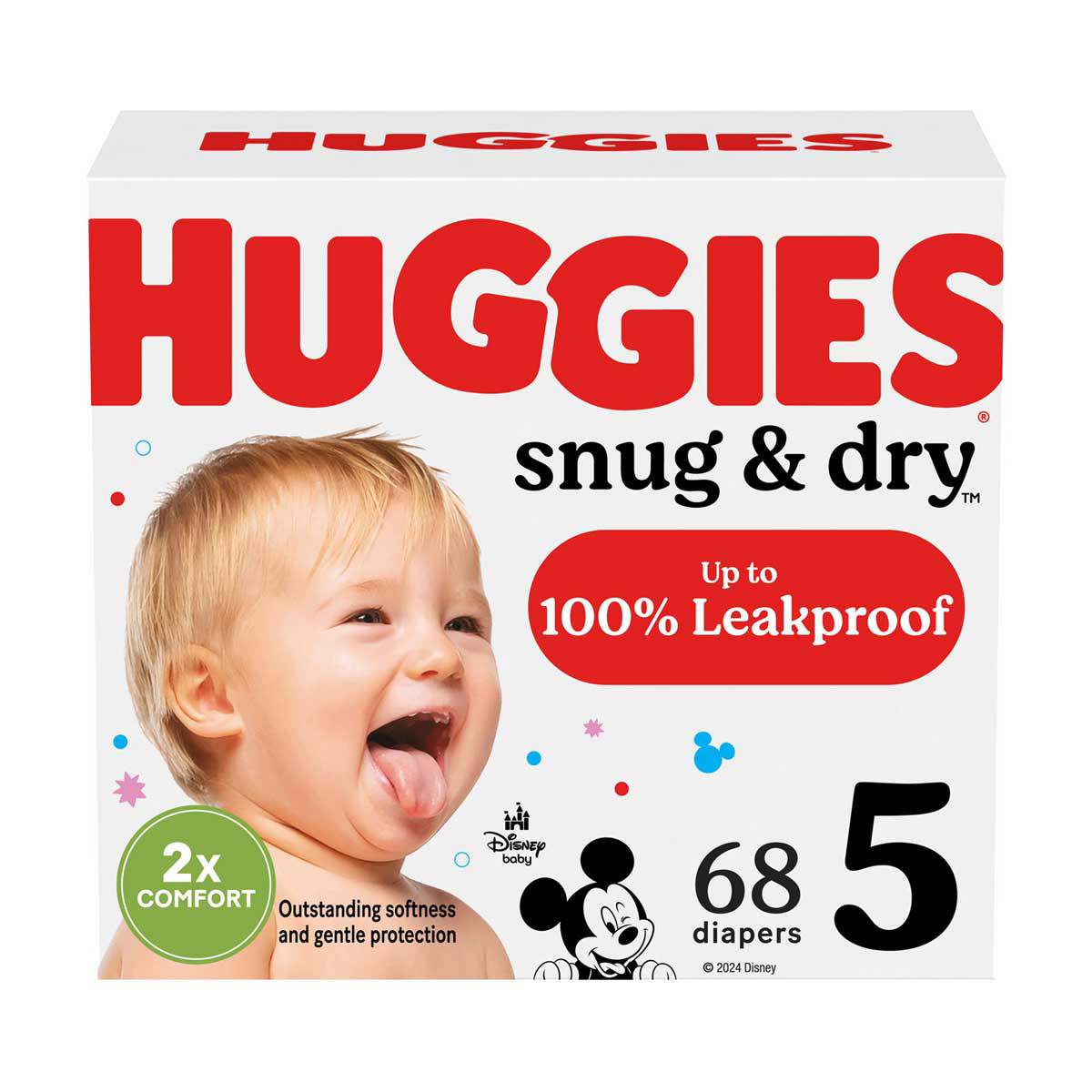 Huggies Snug & Dry Baby Diapers, Size 5, 68 ct