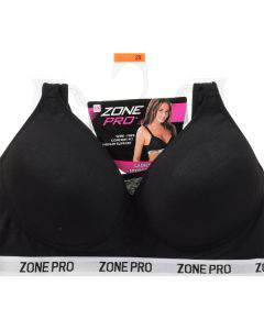 Zone Pro Color Block Black Sports Bra Size 1X (Plus) - 58% off