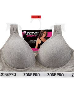 Zone Pro Sports Bra - Heather Grey, M