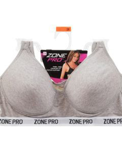 Zone Pro Sports Bra Heather Grey 2x