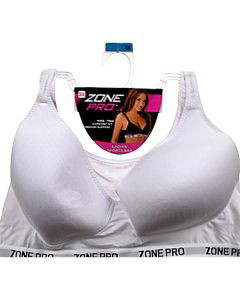 Zone Pro Sports Bra - White, 3x