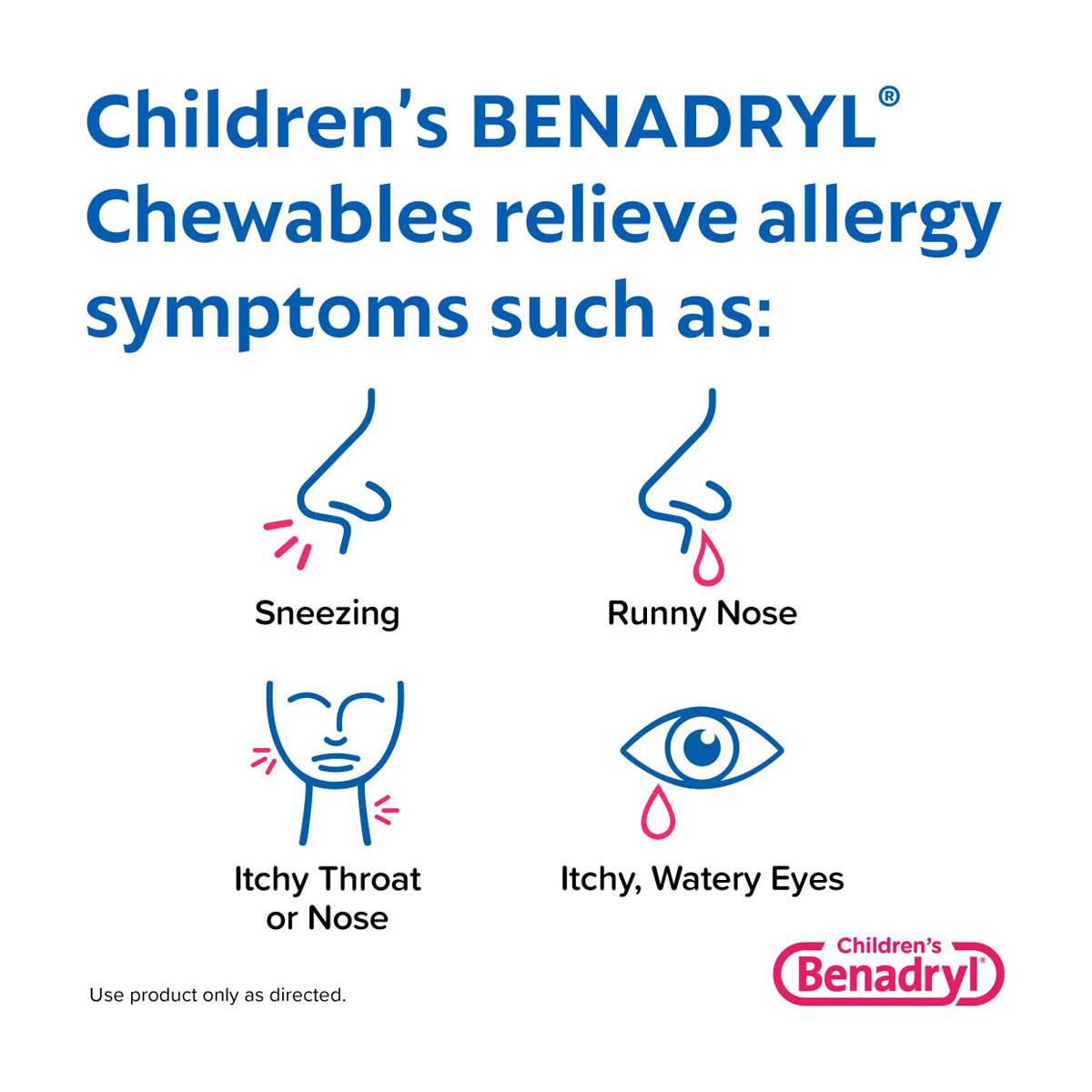 Benadryl Children s Allergy Relief Chewable Tablets Grape 20 ct