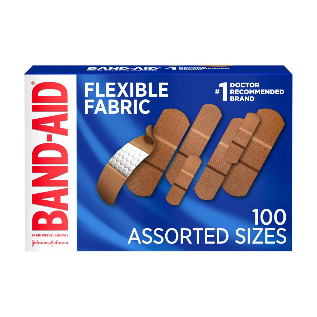 Band-Aid Brand Flexible Fabric Adhesive Bandages for Wound Care & First Aid,  Assorted Sizes, 30 ct 
