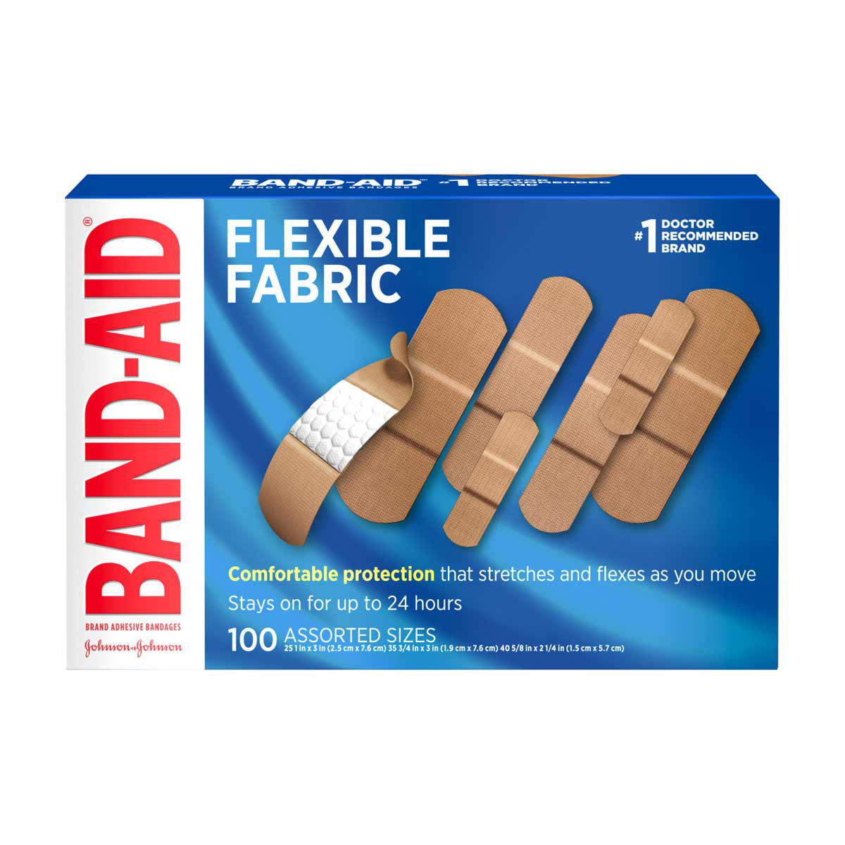 Band-Aid Flexible Fabric Adhesive Bandages For Minor Wound Care