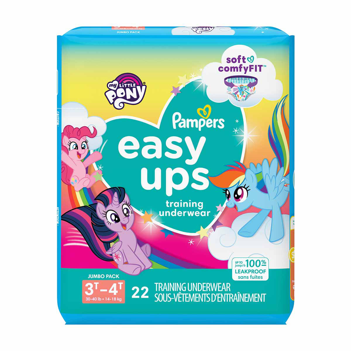 Pampers Easy Ups Training Underwear Girls, Size 5 3T-4T, 22 Count