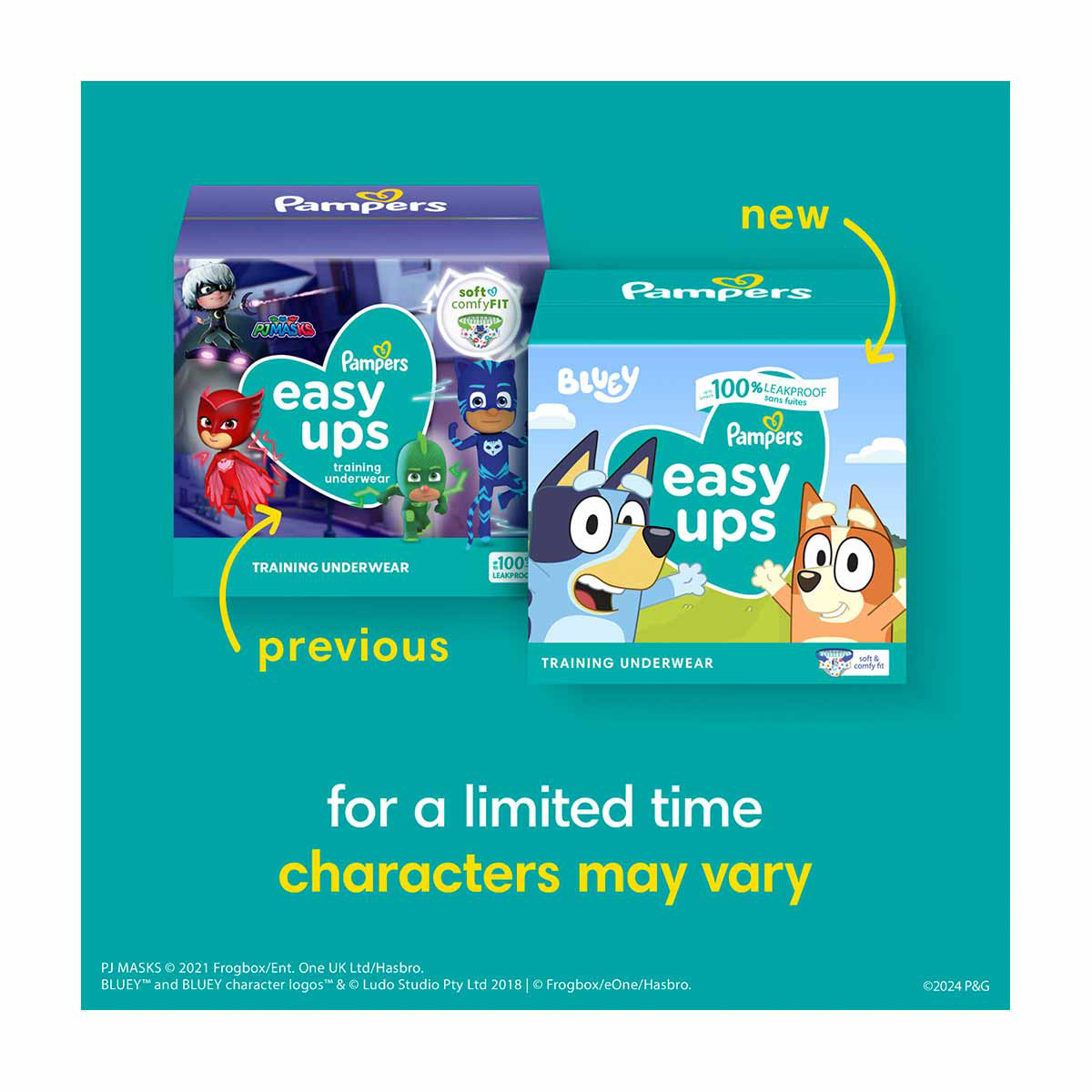 Pampers Easy Ups Training Underwear Boys Size 3t/4t, 22 Count