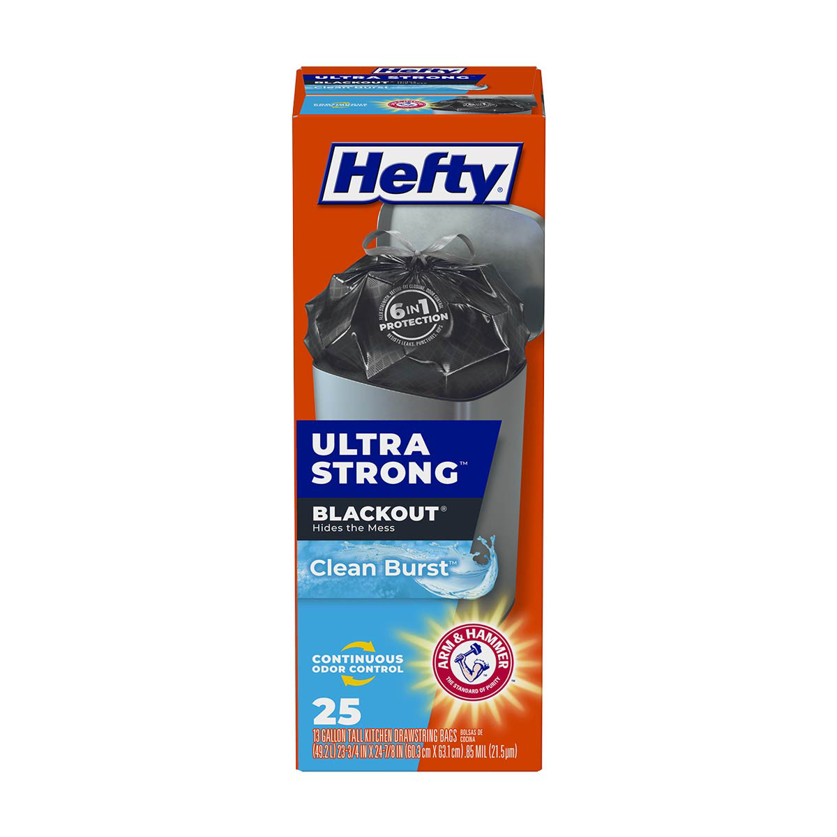 Hefty Ultra Strong Multipurpose Trash Bags, Black Large Flexible Bags with  Drawstring, White Pine Breeze Scent, 30 Gallon Bags, 25 CT Bags Per Pack