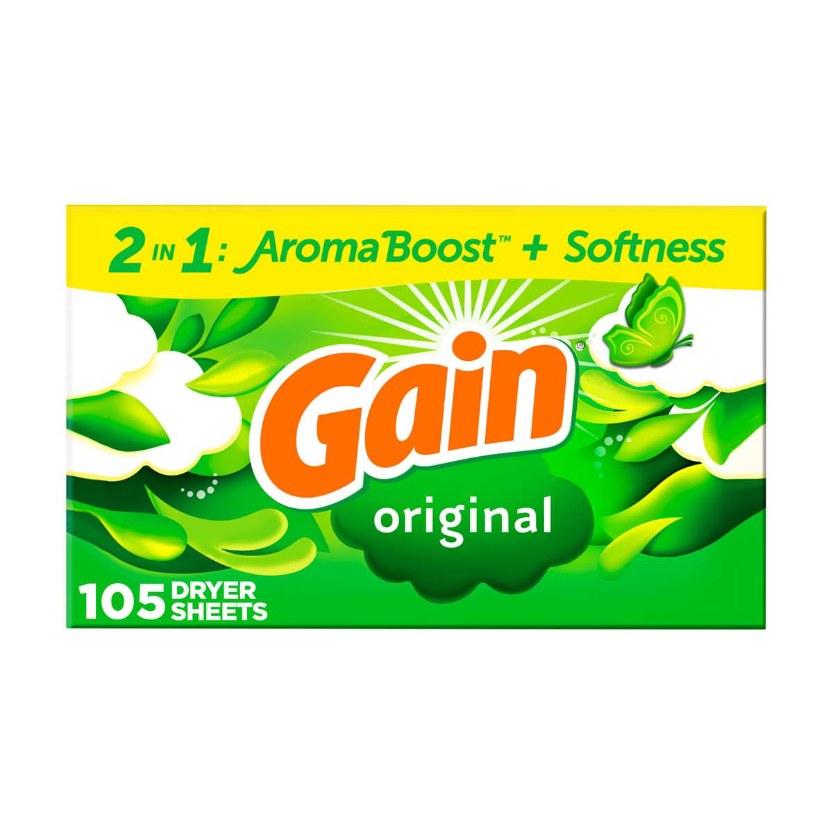 Gain Laundry Fabric Softener Sheets With 2In1 Aromaboost Original