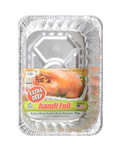 Handi-Foil Extra Deep Super King Roaster Pan, 17 1/8" x 12 5/8" x 4"