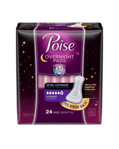 Poise Overnight Pad, Extra Coverage