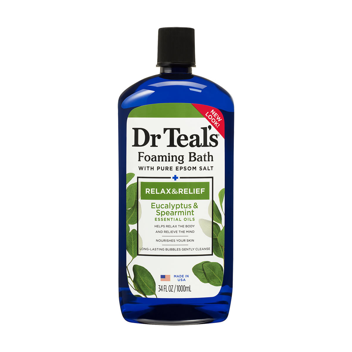 Dr-Teal's-Foaming-Bath-with-Pure-Epsom-Salt,-Relax-&-Relief-with-Eucalyptus-&-Spearmint,-34-fl-oz