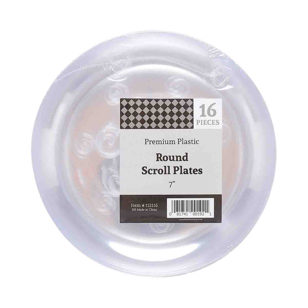 White Premium Plastic Dinner Plates 16ct