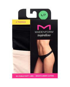 Hanes Maidenform Thong, Size L, 2ct.