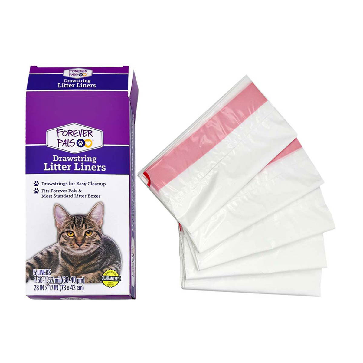 Forever Pals Drawstring Litter Box Liners 28 in x 17 in 5 ct