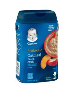 Gerber Probiotic Oatmeal & Peach Apple Baby Cereal, 8 oz