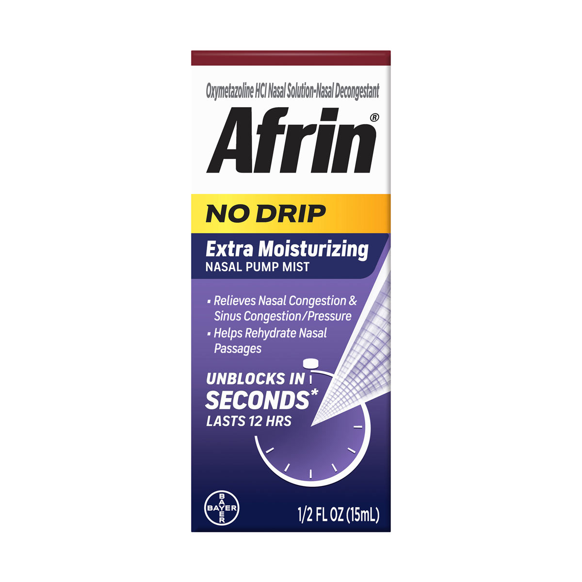 Afrin No Drip Extra Moisturizing Nasal Spray, 15 ml