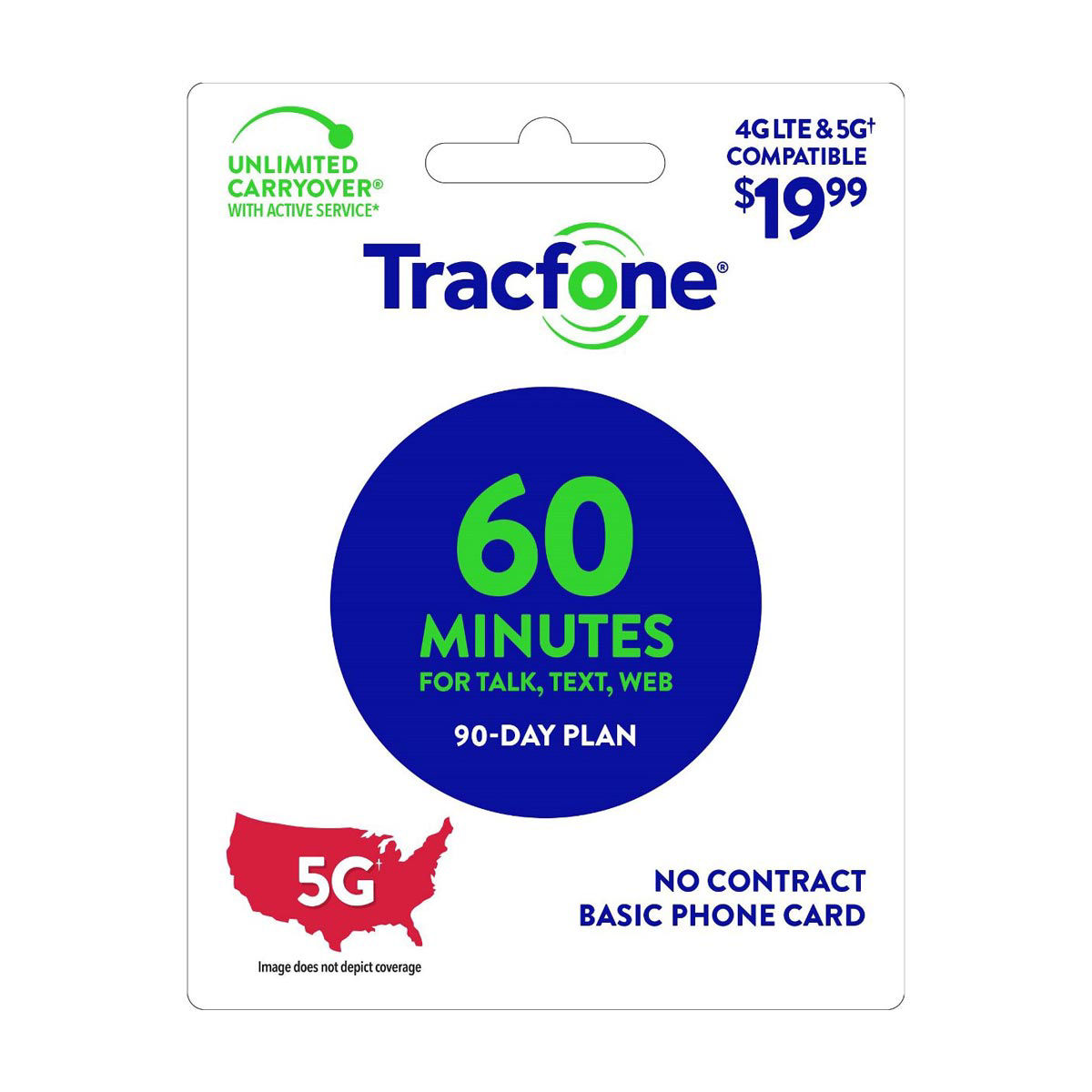Tracfone $19.99 Basic Phone Prepaid Phone Card
