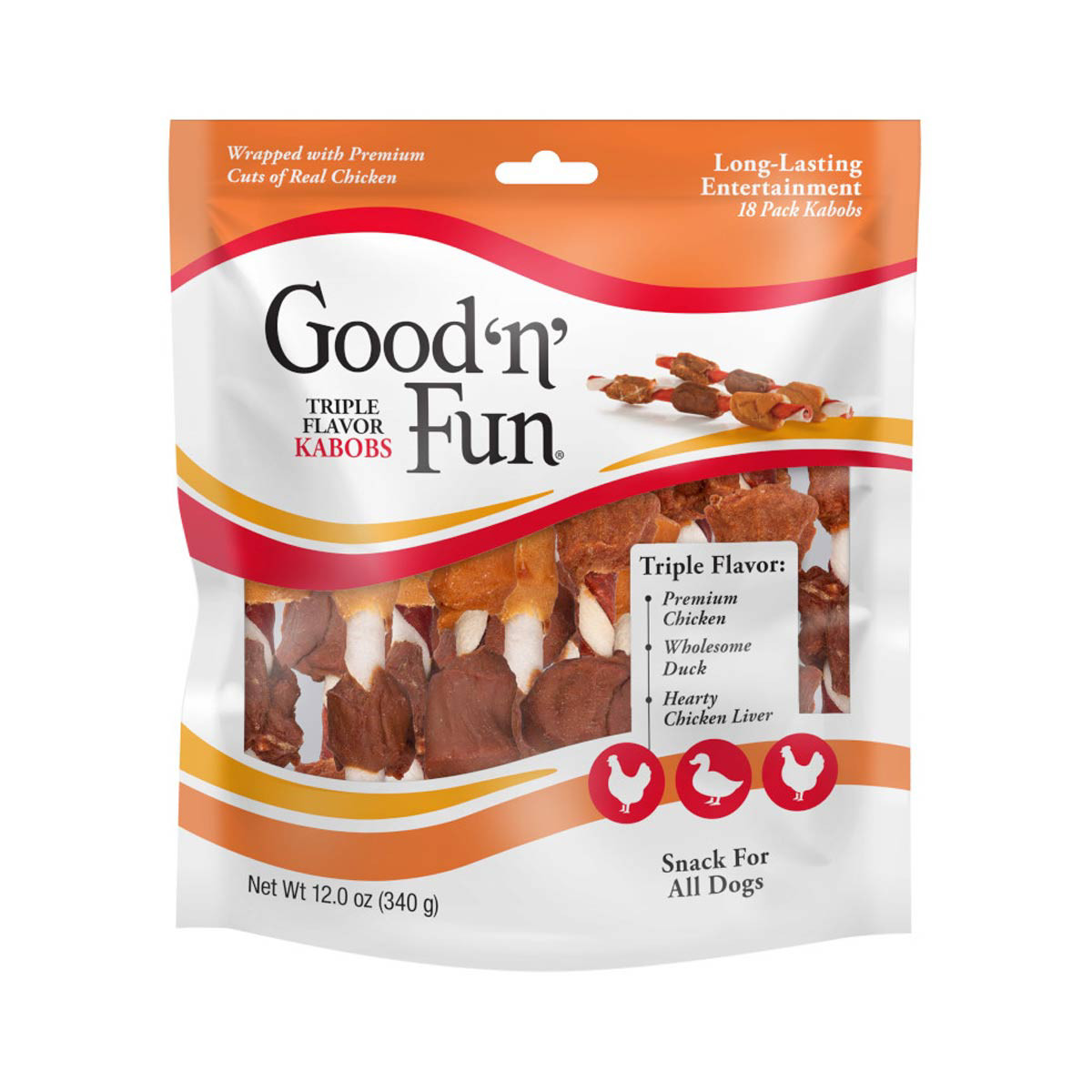 Good 'n' Fun Triple Flavor Kabobs, 12 oz