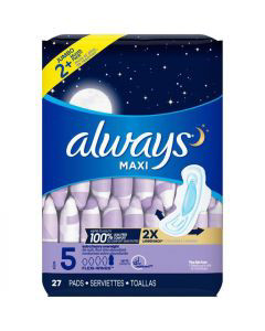 Always Maxi Extra Heavy Overnight Pads with Flexi-Wings Size 5- 14