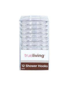True Living Shower Curtain Hooks - Clear, 12 Ct