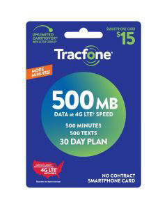 Tracfone $15 Prepaid Phone Card