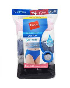Hanes® Women's Hi-Cuts Underwear, Size 8 - 5 Pack