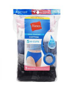 Hanes Women's Hi-Cuts Underwear, Size 9 - 5 Pack