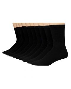 Hanes® Men's Crew Socks- Black 10 Pack, Shoe Size 6-12