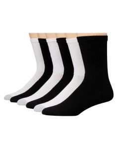 Men's Breathable Crew Socks White, 6 Pack, Size 6-12