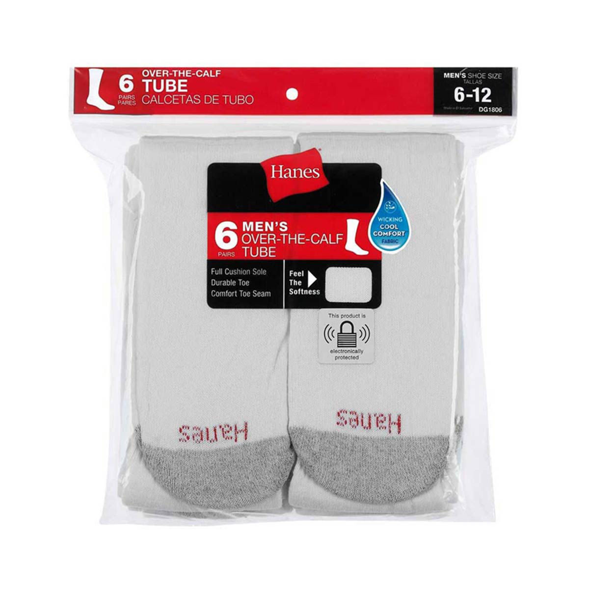 Hanes Men's 10 Pack Ultimate Cushion Crew Socks,White,Shoe Size 6