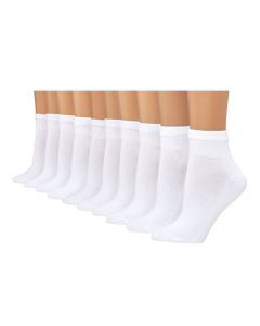 Hanes Women's 10pk Cushioned Crew Athletic Socks - White 5-9