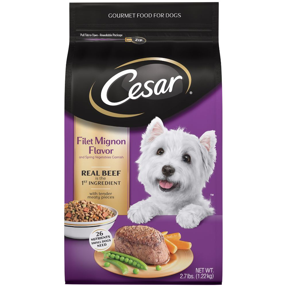 Cesar Small Breed Dry Dog Food Filet Mignon Flavor With Spring