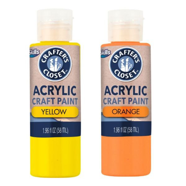 Artskills Crafter's Closet Acrylic Craft Paint, Assorted Yellow/Orange