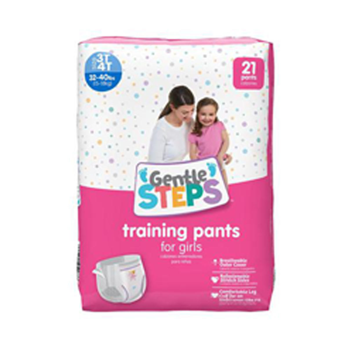 Training Pants for Girls (Size 3T-4T, 21 Pants) Pink/White