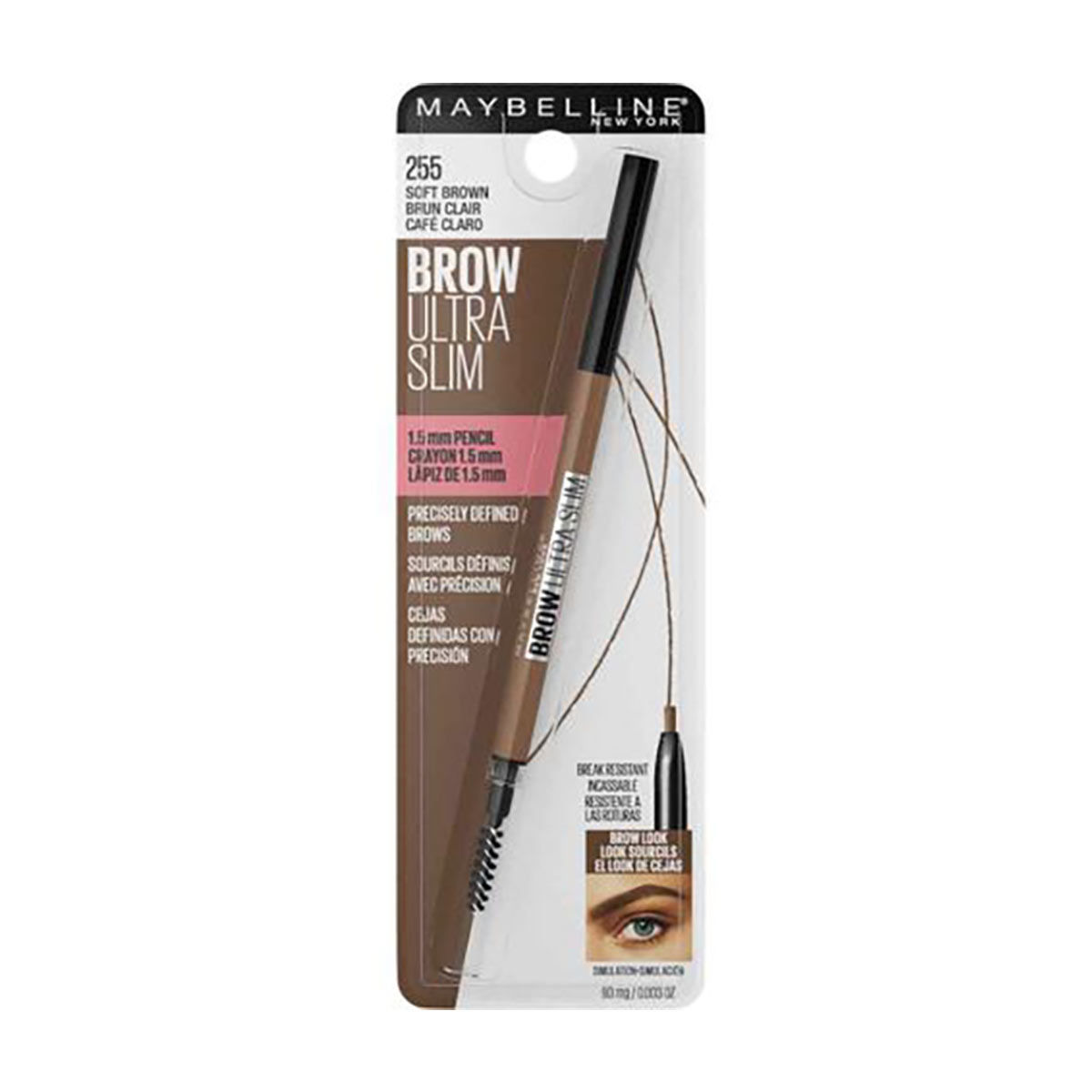 Maybelline Express Brow Express Brow Ultra Slim Pencil Eyebrow Makeup, Precision Tip - Soft Brown