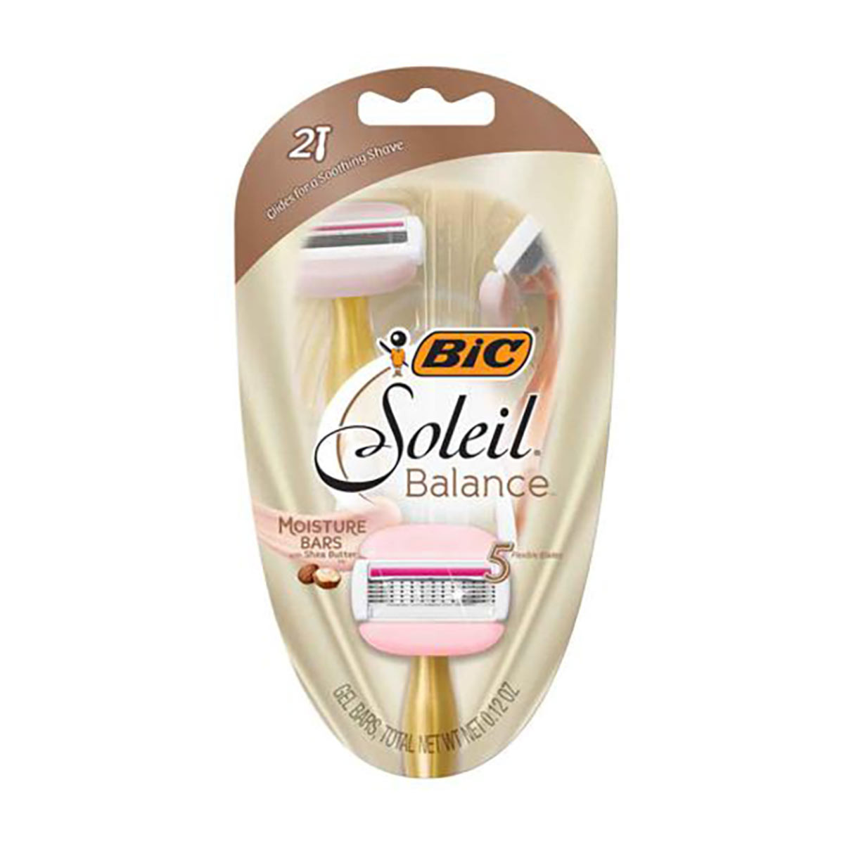 BIC Soleil Balance Disposable 5-Blade Razor, 2 pk