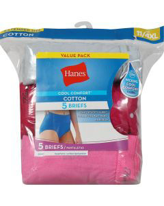 Hanes Assorted Brief Ladies Size 11, 5ct